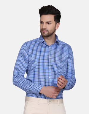 Blue Micro Checkered Shirt