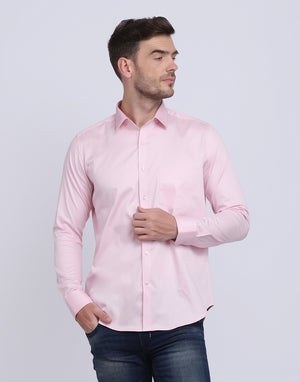 Soft Pink Cotton Satin Men's Shirt