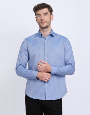 Cotton oxford formal Royal blue Shirt