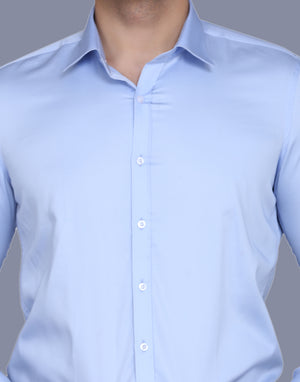 sky blue Cotton Satin shirt