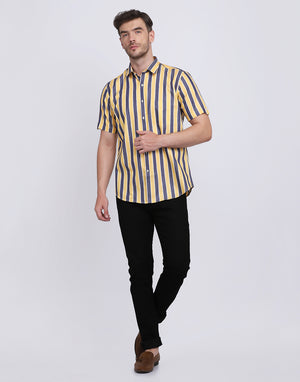 Blue & yellow wider Stripe shirt