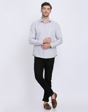 Cotton oxford Casual black & white striped Shirt