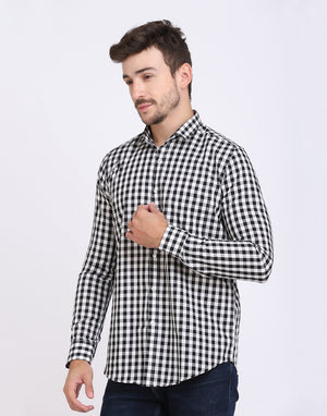 Black & White Mini Checkered Cotton Shirt