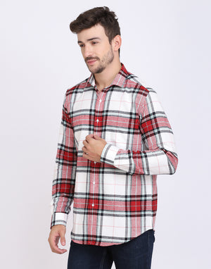Vintage Red & white cotton flannel shirt