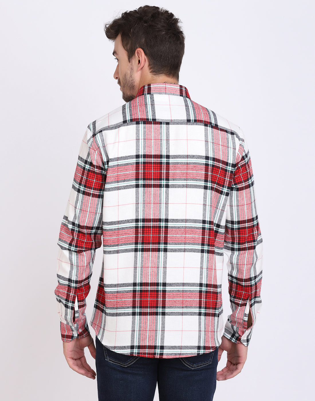 Vintage Red & white cotton flannel shirt