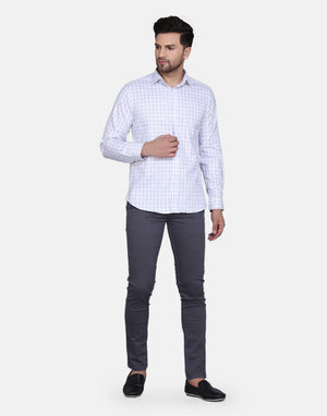 Herringbone checkered formal shirt