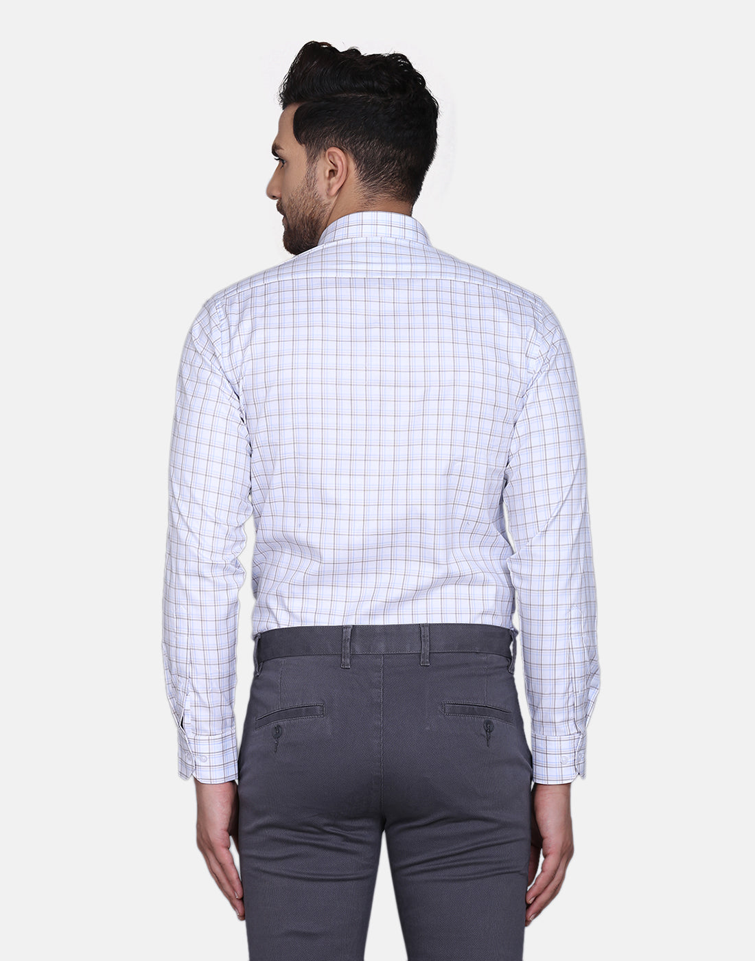 Herringbone checkered formal shirt